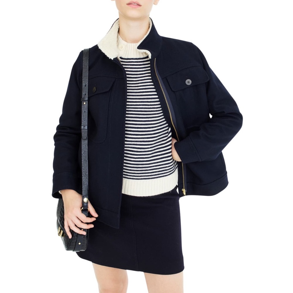 J. Crew oversized Melton workwear jacket Sz Large